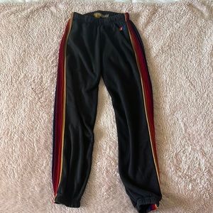 Aviator Nation Classic Womens Velvet Sweatpants in black size small
